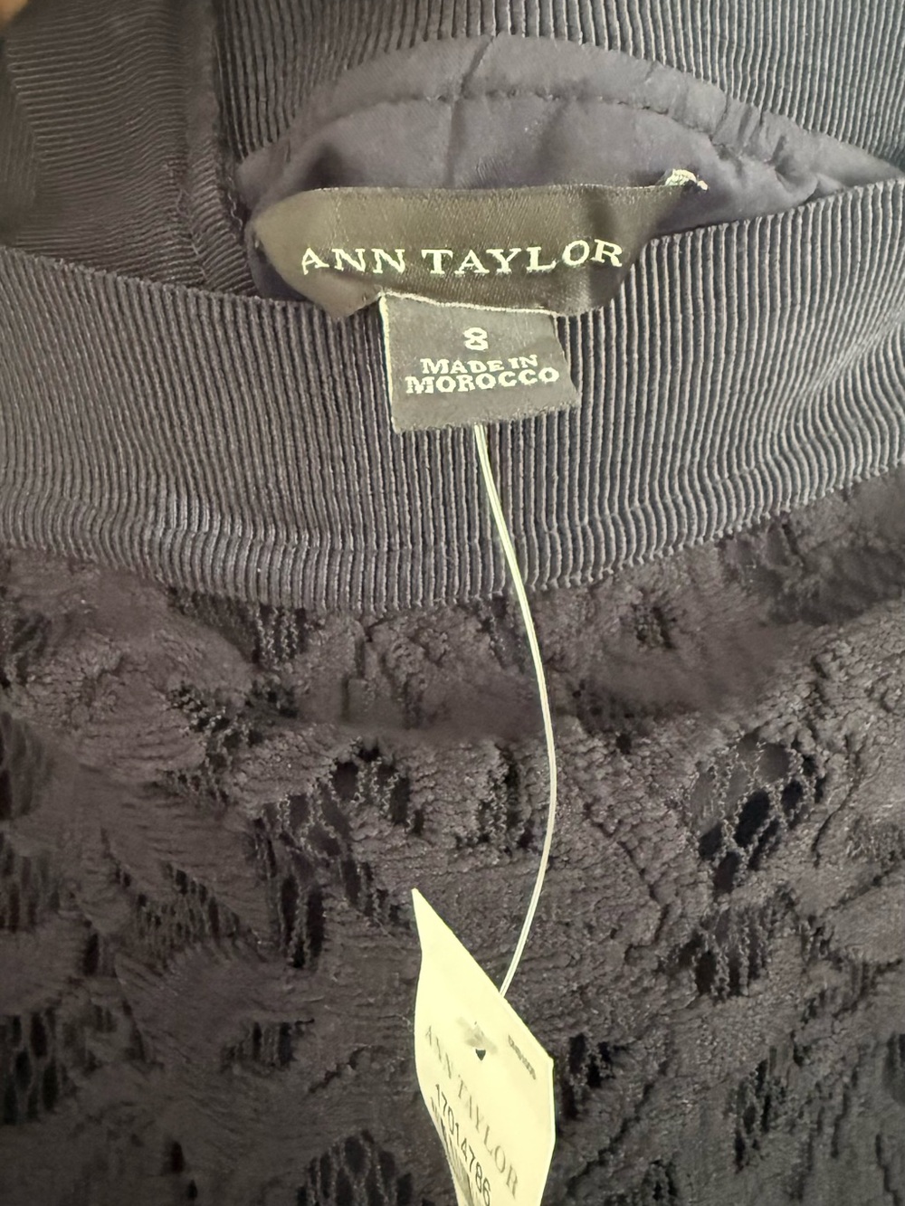 Ann Taylor Navy Lace Pencil Skirt